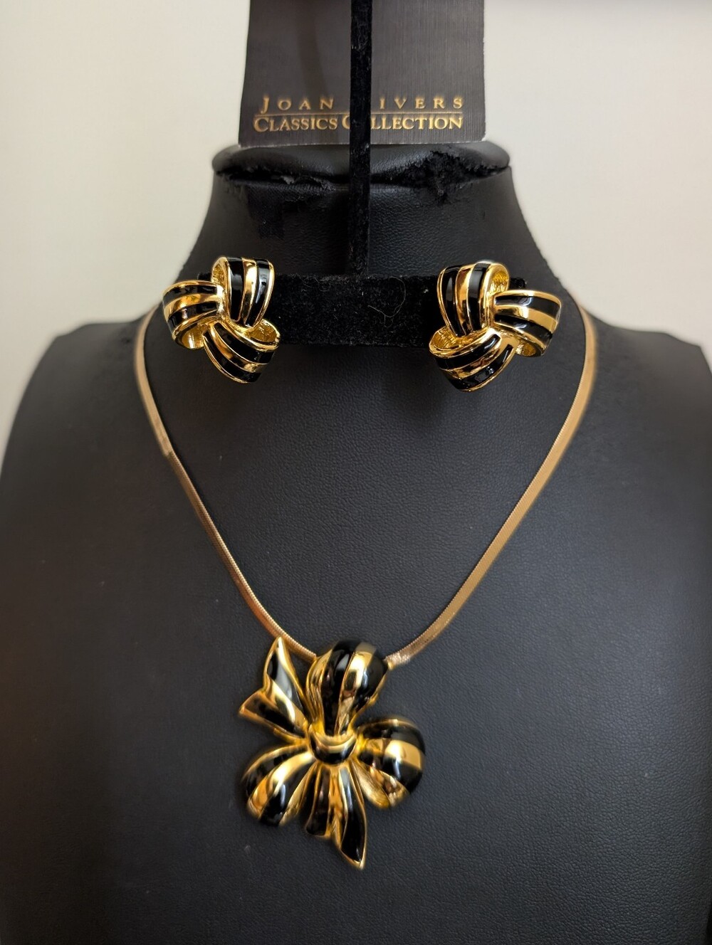 Joan Rivers "Classic Collection" Brooch/Pendant on Chain & Earrings